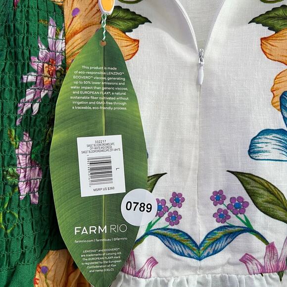 NEW NWT Farm Rio Sweet Bloom Dreamscape Linen Blend Sleeveless Midi Dress Size L - Picture 11 of 11